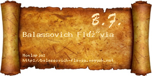 Balassovich Flávia névjegykártya